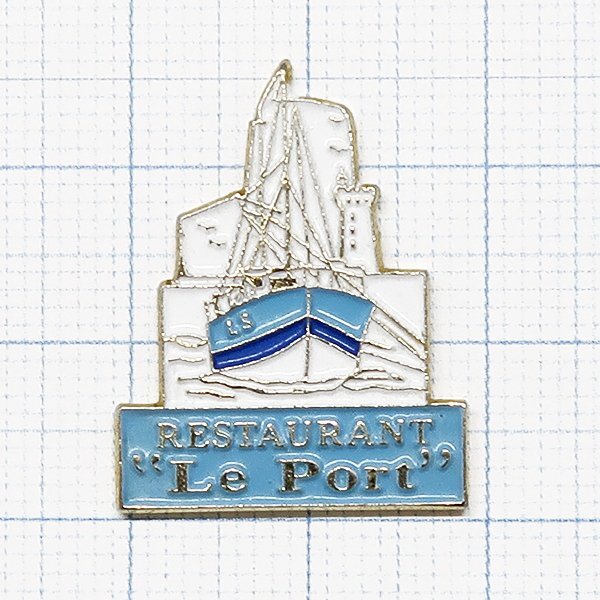 DKG P2908★ PINS ピンズ ピンバッチ ピンバッジ ピンバッヂ RESTAURANT Le Port レストラン 港 ポート 船 帆船拍卖
