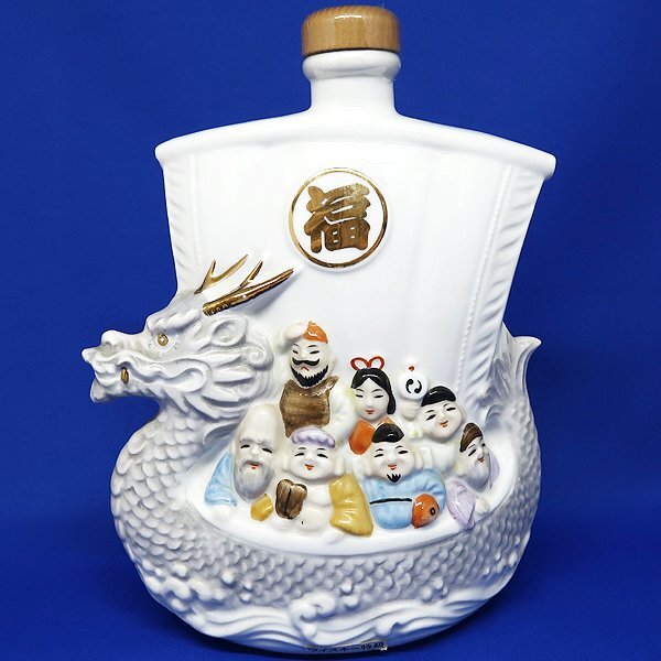 DKG★ 未開封 ウイスキー 特級 NIKKA ニッカ スーパーニッカ 干支ボトル 七福竜 七福神 従価税 宝船 寿 開運 陶器ボトル 600ml 43%拍卖