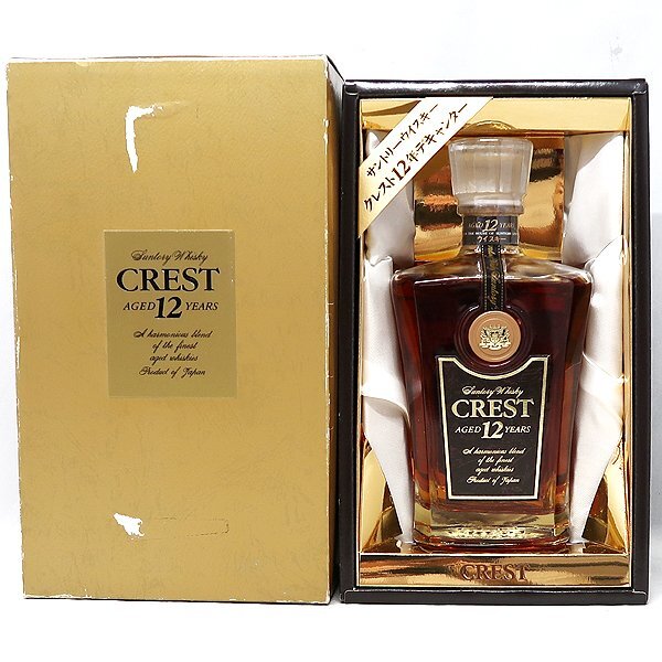 DKG★希少 未開栓 未開封 サントリー クレスト12年 SUNTORY CREST 700ml 43% 日本 ジャパニーズウィスキー クレスト 12年 向獅子 箱付き拍卖