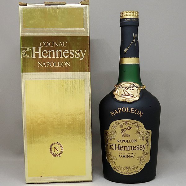 DKG★ 古酒 Hennessy NAPOLEON ヘネシー ナポレオン ゴールドメダル 金キャップ グリーンボトル 700ml ヘネシーナポレオン 旧ボトル 箱付き拍卖