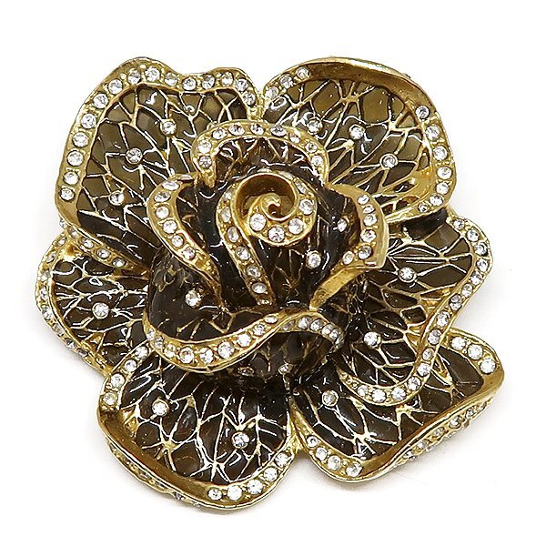 DKG★送料無料★ 薔薇 フラワー ラインストーン ペンダントブローチ アンティーク 大ぶり バラ ローズ ペンダント ブローチ 159拍卖