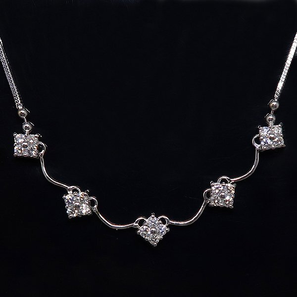 DKG★送料無料★ 美品 K18WG ダイヤモンド ネックレス 18金 ホワイトゴールド ダイヤネックレス K18 WG ダイヤモンドネックレス拍卖