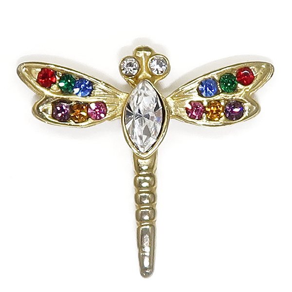 DKG★送料無料 BVA398★ トンボ マルチ カラーストーン タックピン ピンズ ブローチ とんぼ ラインストーン 昆虫 タックピン拍卖