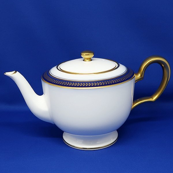 DKG★送料無料★ OKURA 大倉陶園 ゴールドウイング 瑠璃 金彩 ティーポット 大倉 瑠璃金彩 急須 紅茶 ポット 大倉陶園ティーポット拍卖