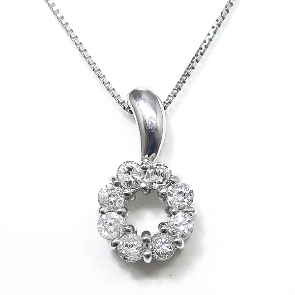 DKG★送料無料★ K18WG ダイヤモンドネックレス ダイヤ 0.26ct 18金 ダイヤネックレス K18 WG ダイヤモンド ペンダント ネックレス拍卖