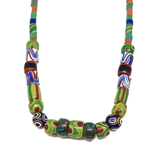 DKG★送料無料 BVA591★ アンティークビーズ トレードビーズ とんぼ玉 ネックレス 約68cm ヴェネチアンビーズ トレードビーズネックレス拍卖