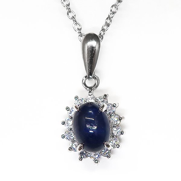 DKG★送料無料★ 美品 SV925 シルバー ブルーストーン ラインストーン ペンダント ネックレス SILVER アクセサリー 229拍卖