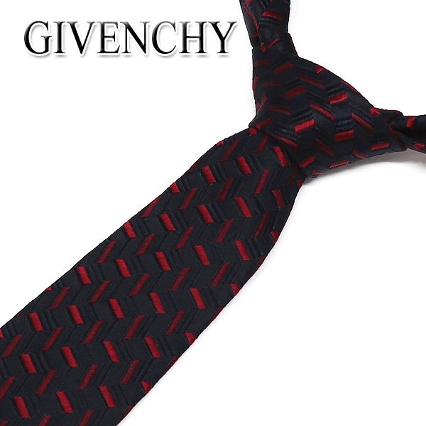 DKG★送料無料 NT17★ 美品 GIVENCHY GENTLEMAN ジバンシー ネクタイ シルク 黒 赤 ジバンシィ ジバンシーネクタイ拍卖