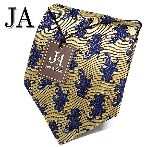 DKG★送料無料 NT44★ 未使用 jun ashida ジュンアシダ JA シルク ネクタイ 芦田淳 ジュンアシダネクタイ 金 ゴールド拍卖