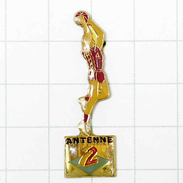 ★DKG★PINS ピンズ フランス 雑貨 ピンバッチ ピンバッジ ピンバッヂ P276 バスケット ANTENNE 2 アンテナ バスケ シュート 拍卖