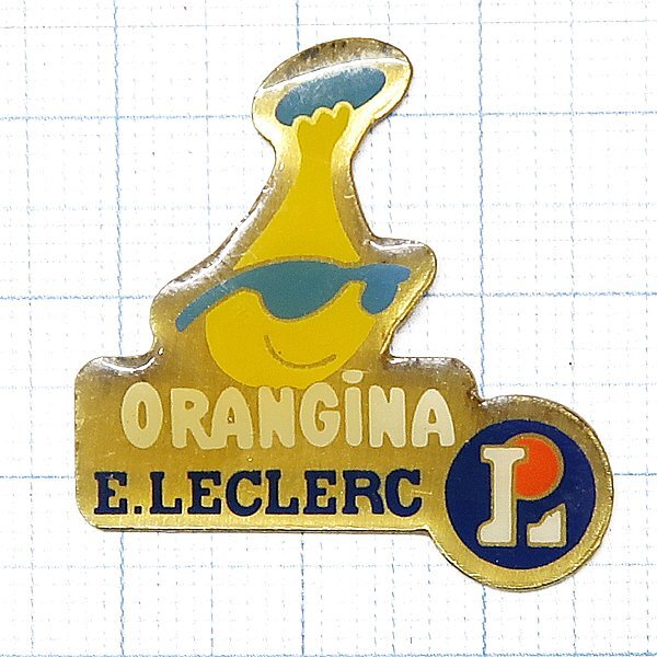 DKG P3149★ PINS ピンズ ピンバッチ ピンバッジ ピンバッヂ ORANGINA オランジーナ 炭酸飲料 E.LECLERC E.ルクレール スーパー ルクレール拍卖