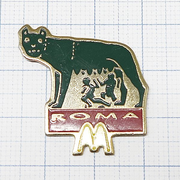 DKG P3386★ PINS ピンズ ピンバッチ ピンバッジ ピンバッヂ ROMA ローマ マクドナルド McDonald's マック 狼 神話 ベルトラン BERTRAND拍卖