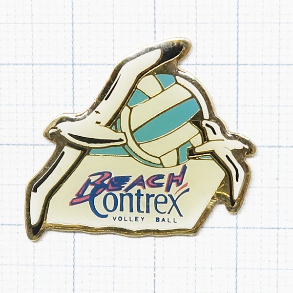 DKG P3126★ PINS ピンズ ピンバッチ ピンバッジ ピンバッヂ BEACH Contrex VOLLEY BALL コントレックス ビーチボール カモメ バレーボール拍卖