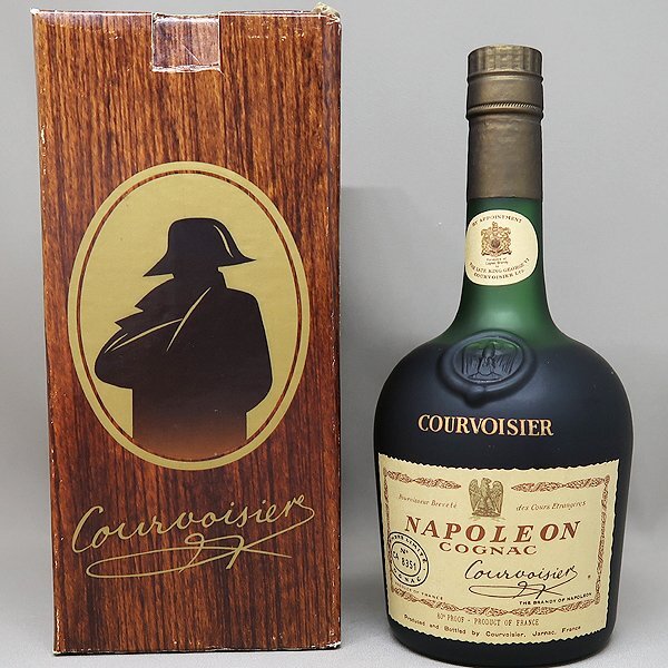 DKG★ 古酒 COURVOISIER クルボアジェ NAPOLEON ナポレオン グリーンボトル コニャック ブランデー 未開栓 未開封 旧ボトル 箱付き拍卖