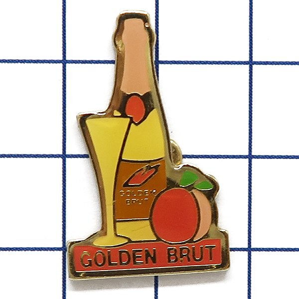 DKG★ PINS ピンズ ピンバッチ ピンバッジ ピンバッヂ P2636 GOLDEN BRUT ゴールデン ブリュット シャンパン スパークリングワイン グラス拍卖