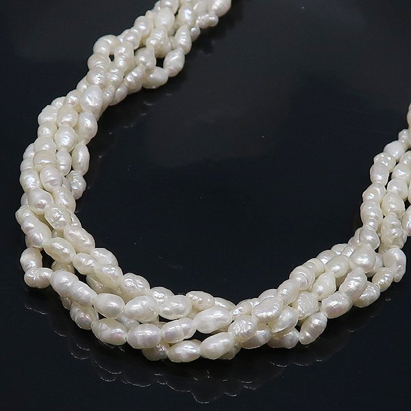 DKG★送料無料 PNC35★ 淡水 真珠 ケシパール 5連 パール ネックレス 淡水パール 約45cm ケシパールネックレス パールネックレス拍卖