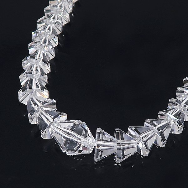 DKG★送料無料 BNS137★ 未使用 クリスタル クォーツ 水晶 連 ネックレス 約43cm 水晶ネックレス 水晶連拍卖