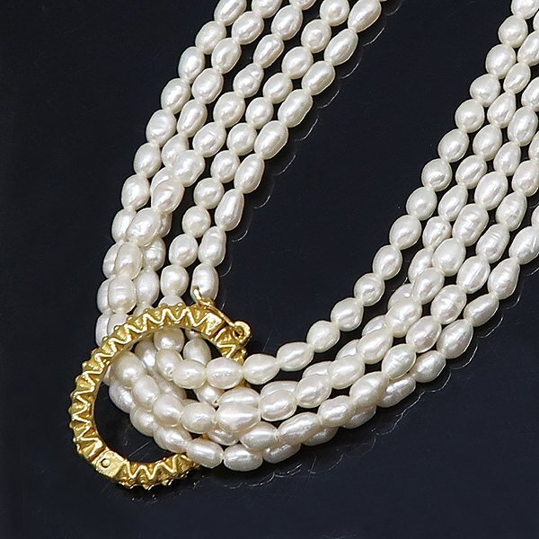 DKG★送料無料★ ケシパール 5連 ロングネックレス 90cm ケシ パール ネックレス 真珠 パールネックレス 真珠連 ケシパールネックレス 5本拍卖