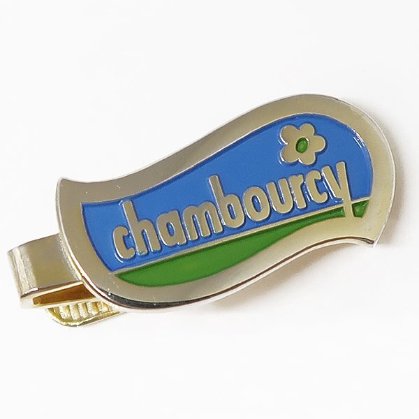 DKG★送料無料 BVA486★ シャンブールシー chambourcy ネクタイピン ワニ口式 タイピン 乳製品ブランド ロゴ マーク ロゴネクタイピン拍卖