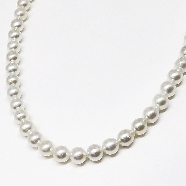 DKG★美品 K18WG 真珠連 パール連 パール ロングネックレス 真珠 ネックレス 約80cm 珠7~8mm パールネックレス拍卖