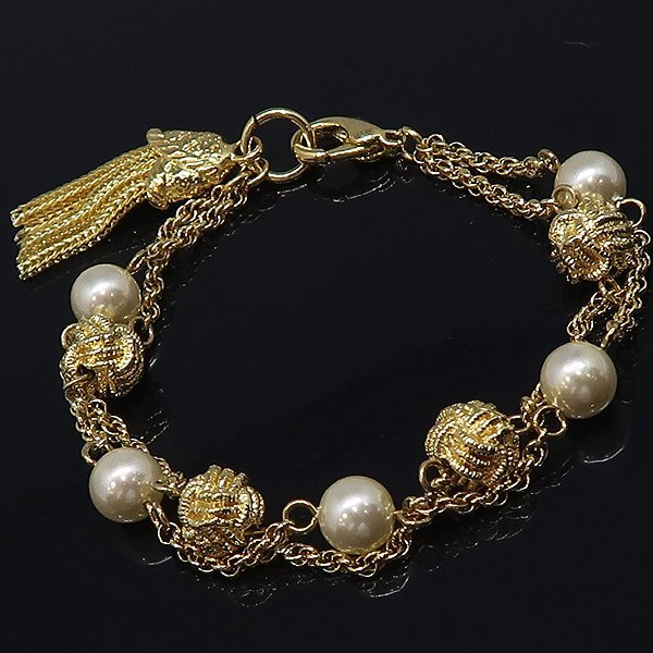 DKG★送料無料 BVA662★ フェイクパール フリンジ ブレスレット  ゴールド カラー ブレス フェイクパールブレスレット拍卖