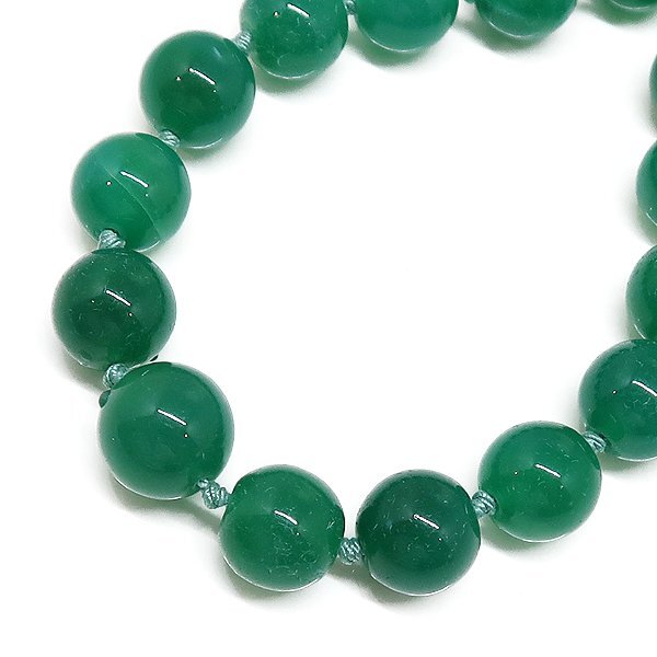 DKG★送料無料 BNS103★ SV925 緑瑪瑙 メノウ 丸玉 グリーンアゲート 連 ネックレス 約67cm アゲートネックレス拍卖