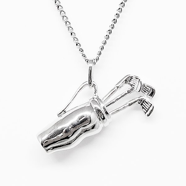 DKG★送料無料★ 美品 SILVER シルバー ゴルフバッグ キャディバッグ チェーム ネックレス GOLF バッグ ペンダント ネックレス 222拍卖
