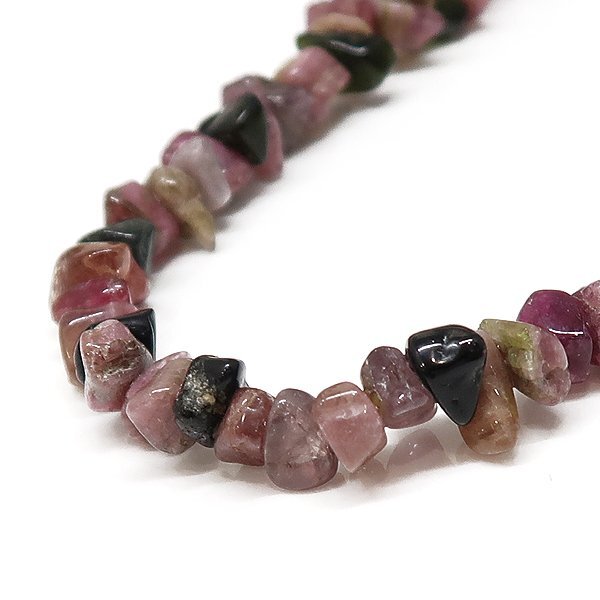 DKG★送料無料 BNS10★美品 マルチカラー トルマリン さざれ石 連 ネックレス ミックストルマリン トルマリンネックレス 約52cm 約52.4g拍卖