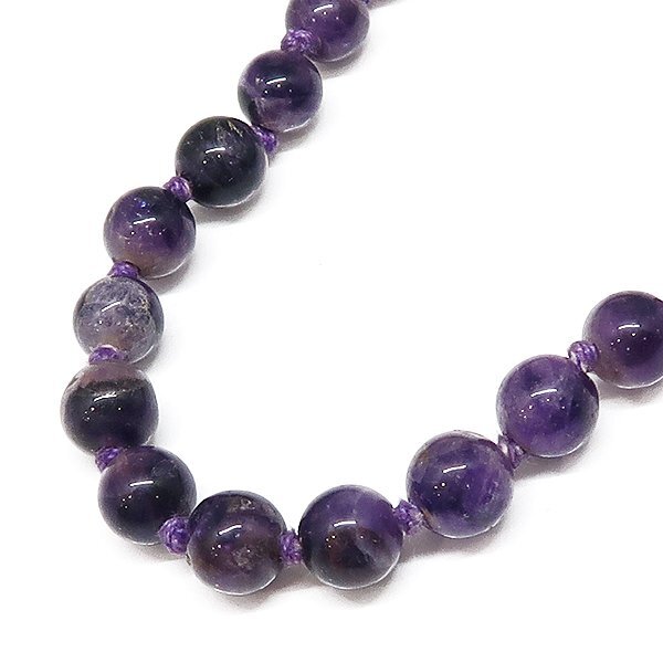 DKG★送料無料 BNS133★ 天然石 アメジスト 紫水晶 丸玉 連 ネックレス 約49cm アメジストネックレス拍卖