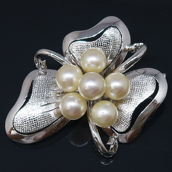 DKG★送料無料 BVA847★ SILVER シルバー 真珠 パール フラワー ブローチ フラワーブローチ パールブローチ 真珠ブローチ SILVER製拍卖