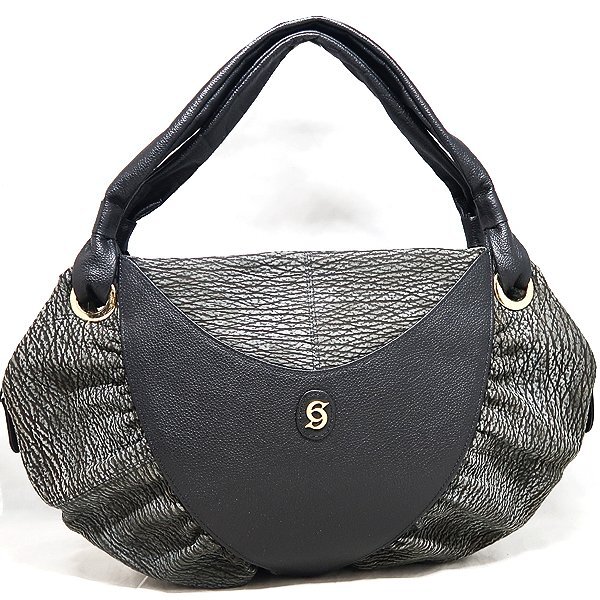 DKG★送料無料★ 美品 CELENCEE セレンシー シャークレザー ハンドバッグ 鮫 サメ 鮫革 シャーク レザー バッグ拍卖