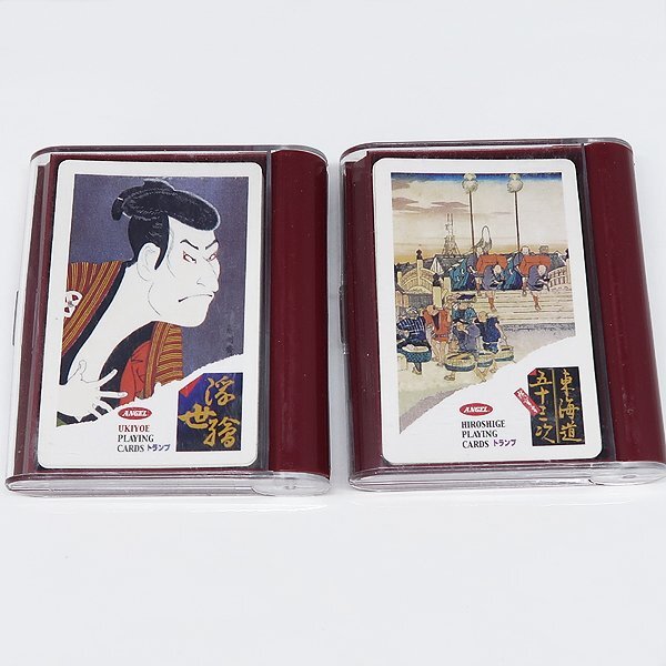 DKG★送料無料★ 当時物 ANGEL 歌川広重 HIROSHUGE 東海道五十三次 & UKIYOE 浮世絵 トランプ 2種 セット エンゼルトランプ拍卖