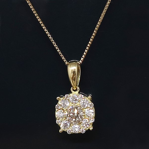 DKG★送料無料★ 美品 K18 ダイヤモンド ペンダントネックレス ダイヤ 計0.53ct フリーアジャスター ネックレス 44cm 宝石鑑別書 付き拍卖