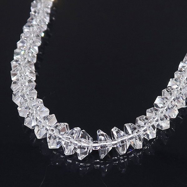 DKG★送料無料★ 美品 英雅堂 K18 白水晶 クリスタル クォーツ 水晶連 水晶 ネックレス 約41cm拍卖