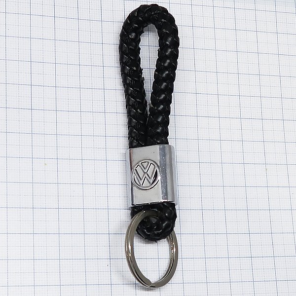 DKG送料無料 CA25★ キーホルダー キーリング Volkswagen フォルクスワーゲン VW ロゴ レザー ワーゲンキーリング 黒 ワーゲンキーホルダー拍卖
