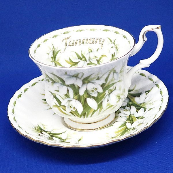 DKG★送料無料★ ROYAL ALBERT ロイヤルアルバート フラワーオブザマンス 1月 カップ&ソーサー January C&S カップ ソーサー 1客拍卖