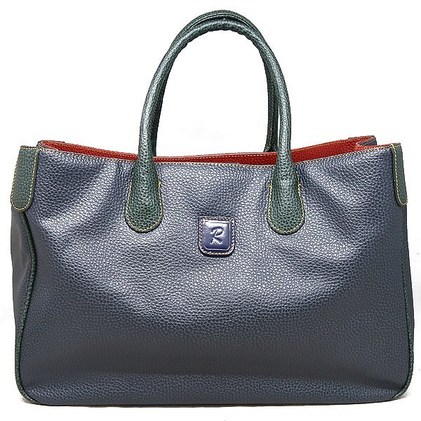 DKG★送料無料★ 未使用 Roberta ロベルタ レザー トートバッグ ネイビー レッド ロベルタトートバッグ トート バッグ レザートート拍卖