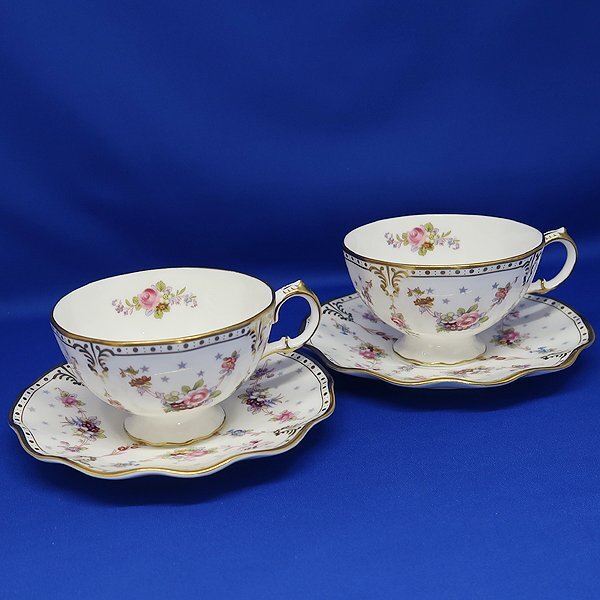 DKG★送料無料★ ROYAL CROWN DERBY ロイヤルクラウンダービー Antoinette ロイヤルアントワネット カップ&ソーサー 2客 C&S ペア拍卖