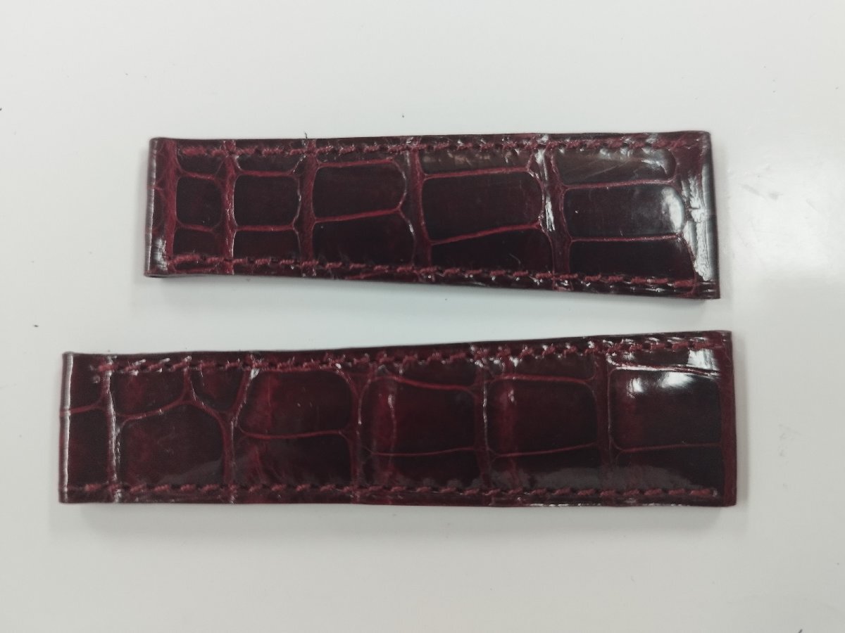 【時計王】ROLEX ロレックス デイトナ用 純正 クロコ 革ベルト 幅20-16mm 未使用長期保管品 ワインレッド スイス製 税別+送料無料拍卖