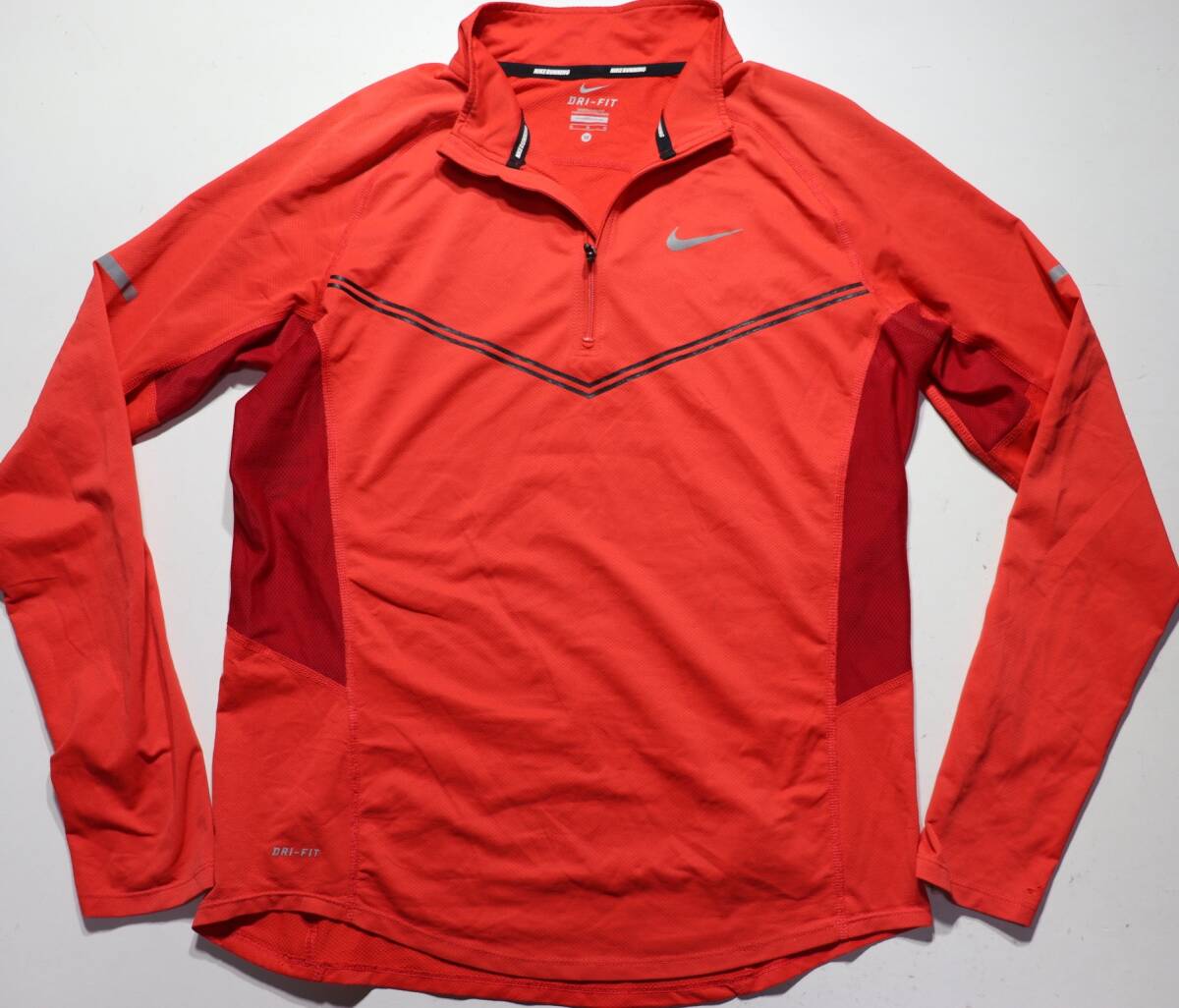 NIKE-RUNNING▲ナイキ▲ハーフジップ▲長袖Tシャツ▲オレンジ▲サイズM拍卖
