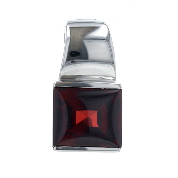 K18WG ホワイトゴールド ペンダントトップ ガーネット 2.21ct 一粒 バフトップカット スクエア【新品仕上済】【zz】【中古】拍卖