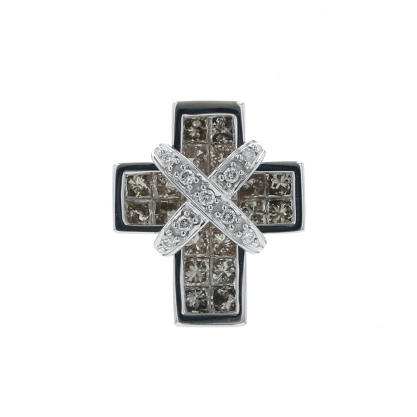 笠原真寿美 レ・エッセンシャル K18WG ペンダントトップ ダイヤモンド 十字架 ミステリーセッティング【新品仕上済】【zz】【中古】拍卖