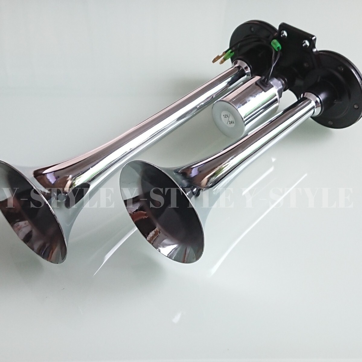 エアーホーン 2連 12V/24V共用 トラック ラッパ ヤンキーホーン拍卖