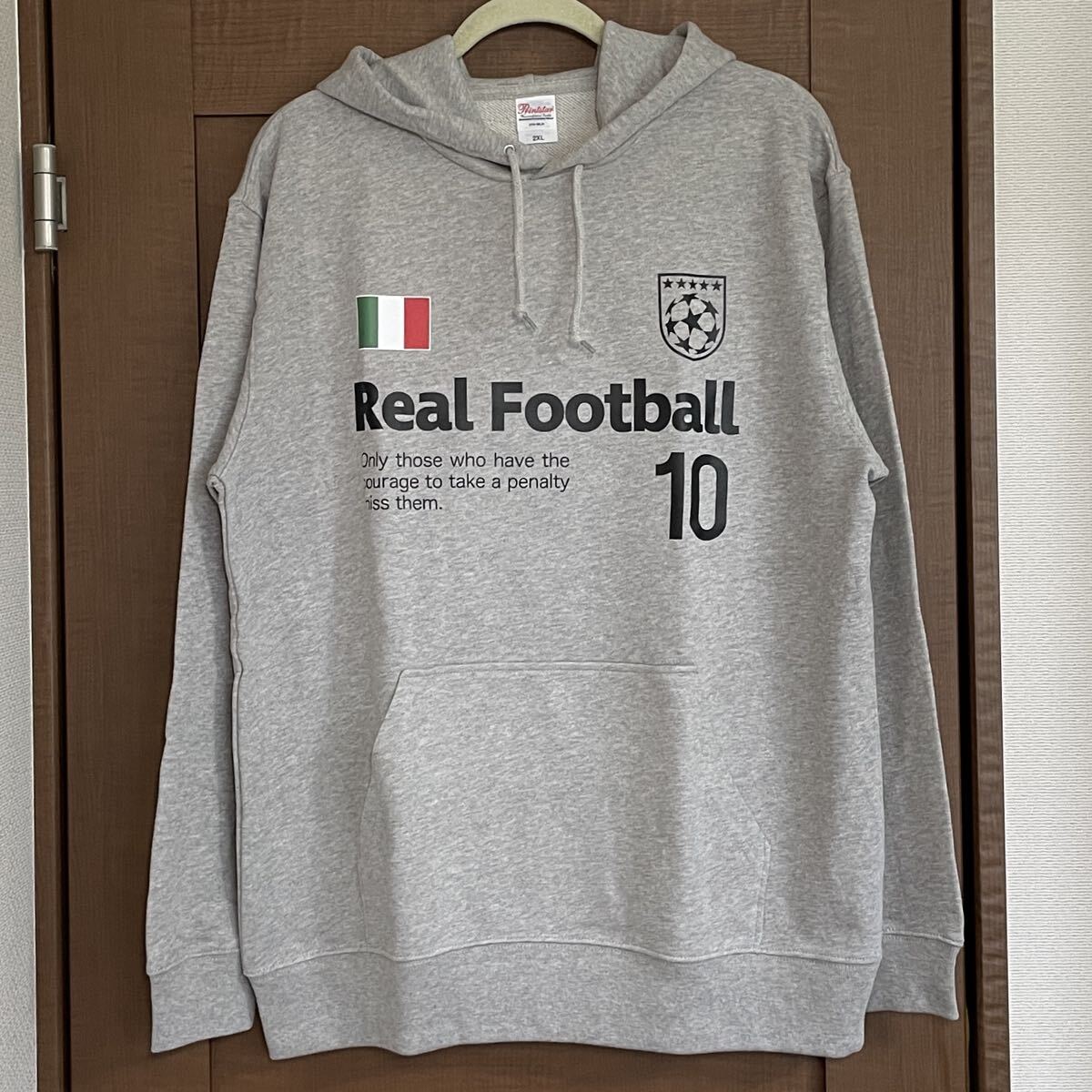パーカー イタリア XXLサイズ フーディー フーデット サッカー フットボール グレー拍卖