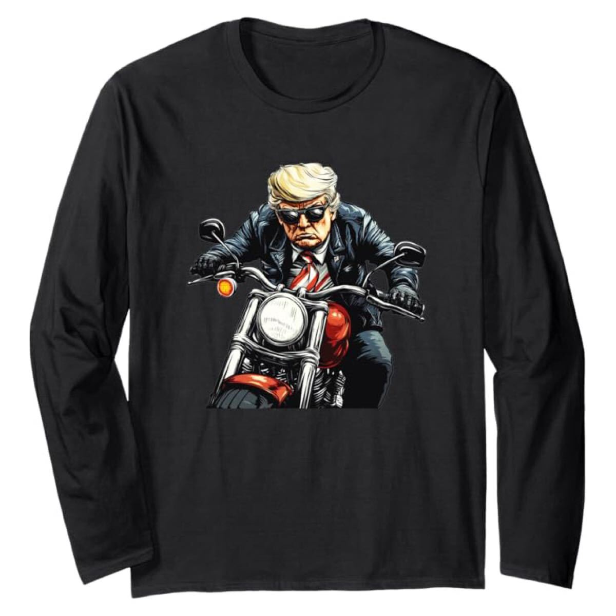 Tシャツ バイク 長袖 トランプ 大統領 ティシャツ ロンT パロディー 長袖Tシャツ No12拍卖