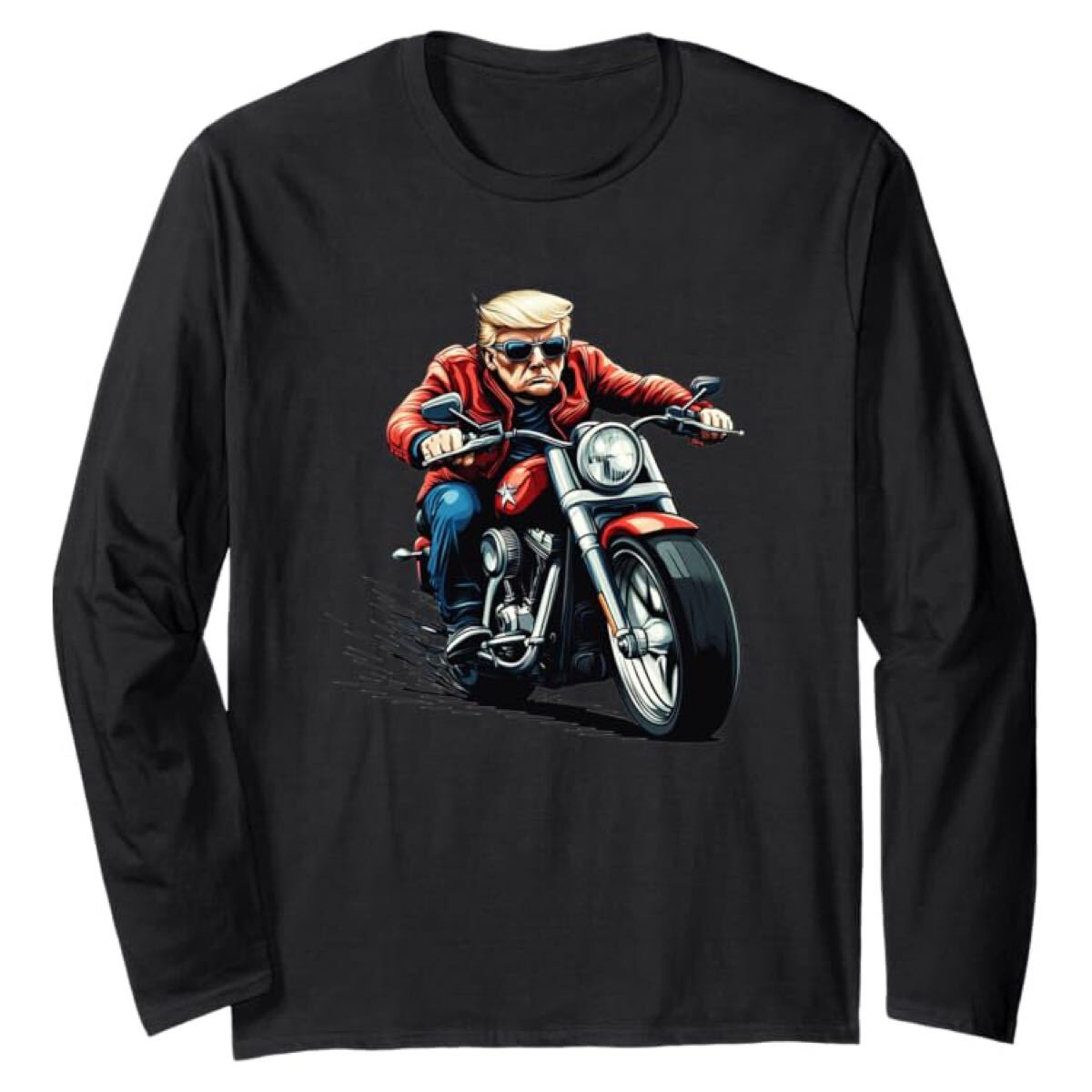 Tシャツ バイク 長袖 トランプ 大統領 ティシャツ ロンT パロディー 長袖Tシャツ No4拍卖