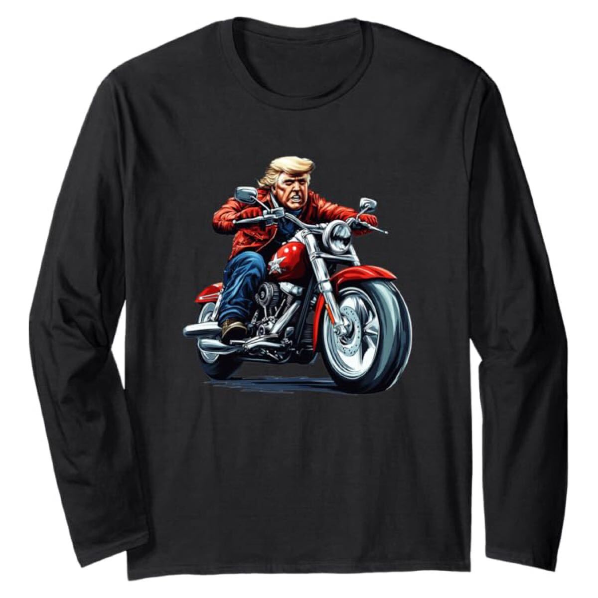 Tシャツ バイク 長袖 トランプ 大統領 ティシャツ ロンT パロディー 長袖Tシャツ Ho7拍卖