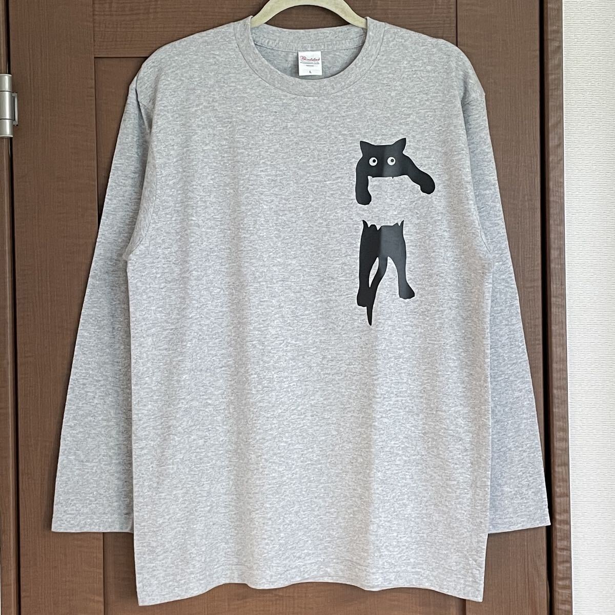 Tシャツ 長袖 猫 Lサイズ ロンT メンズ レディース ジュニア ティシャツ 長袖Tシャツ ロンティ ネコ ねこ拍卖