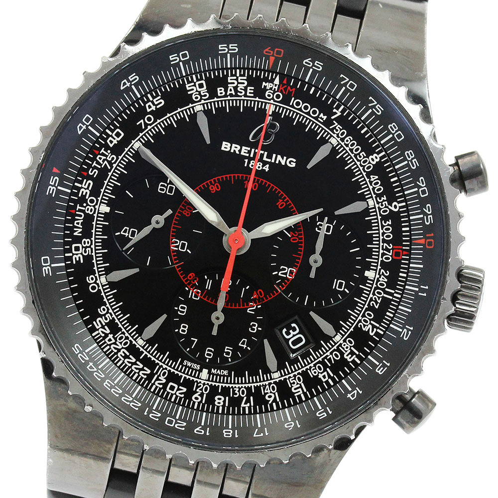 ブライトリング BREITLING M23351 モンブリラン47 ブラックスチール 2000本限定 デイト 自動巻き メンズ 箱・保証書付き_913248拍卖