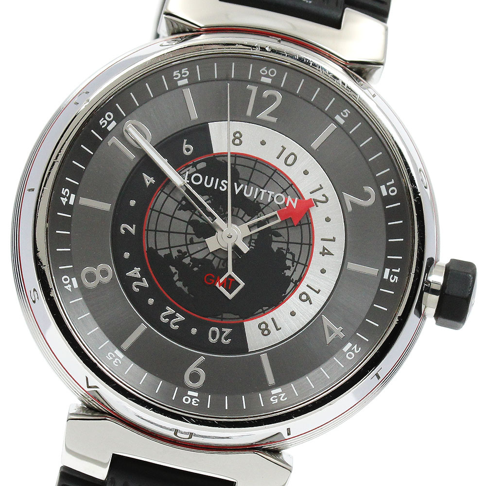 ルイ・ヴィトン LOUIS VUITTON Q1D30 タンブール グラフィット GMT 自動巻き メンズ _912352【ev15】拍卖